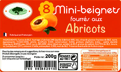 etiquette produit alimentaire abricot